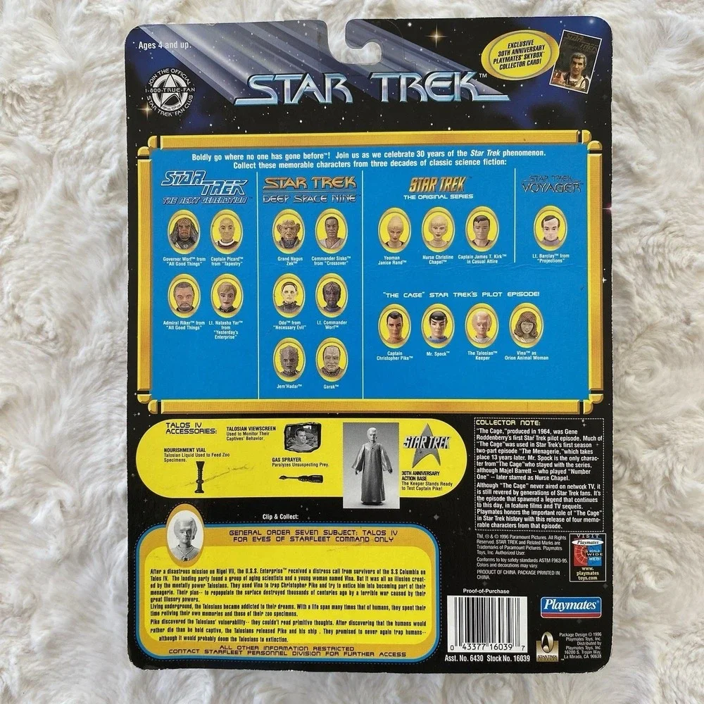Star Trek Action Figure Talosian Keeper Playmates Original Series Talos 1996 NEW